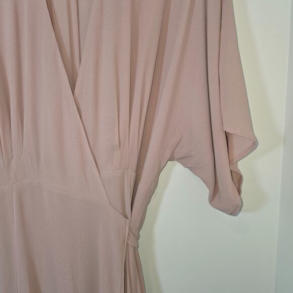 REFORMATION Winslow Wrap Maxi Dress Champagne Blush Tie Back Flowy Sz XL - Picture 4 of 13